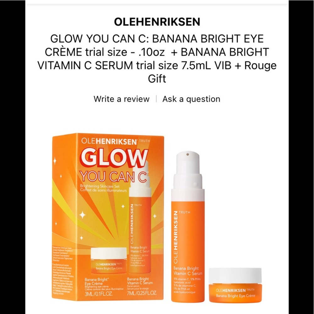 OLEHNRISKEN BANANA EYECREAM & BANANA GloFACE SERUM